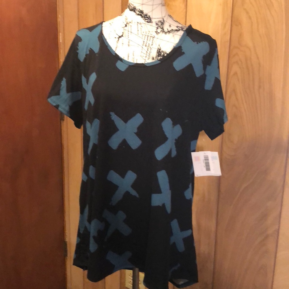 NWT Lularoe Classic Tee 2XL Black Teal